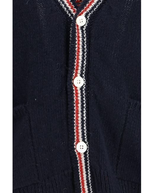 Thom Browne Blue Hector Donegal Yarn Cardigan for men