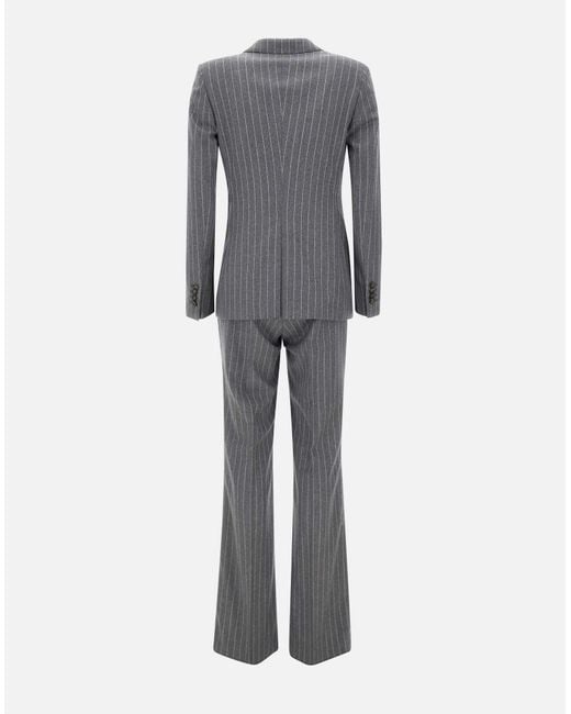 Tagliatore Pinstripe Wool Two-Piece Suit in Grey | Lyst UK