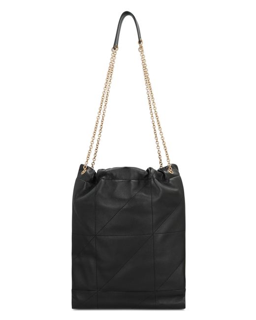 Saint Laurent Black Leather Pouch With Metal Strap Lamb Clutch Bags