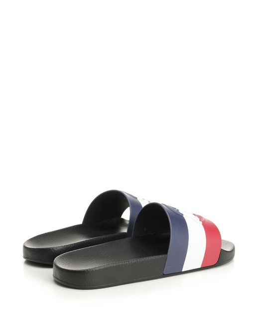 Moncler White Basile Rubber Sliders for men