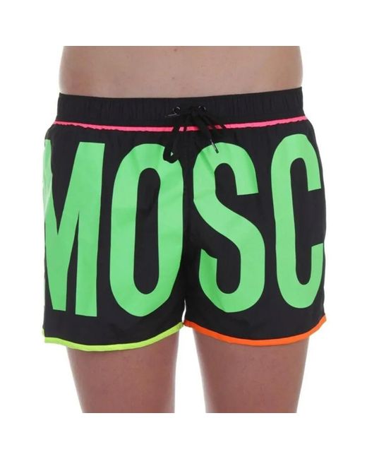 Moschino Green Swim Logo Swim Shorts for men