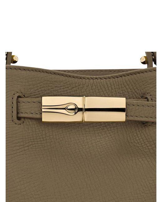 Longchamp Metallic Handbag Calf Leather Bag