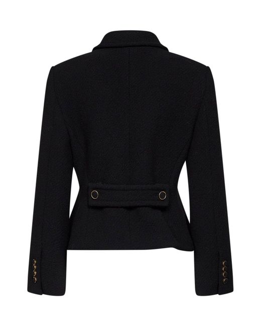Chloé Black Tweed Jacket With Lined Interior And Belted Back