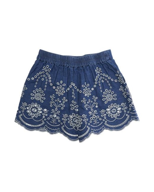 Mc2 Saint Barth Blue Shorts Amani Jr Chambray Cotton