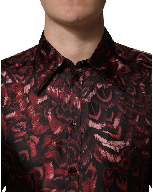 Dolce & Gabbana Patterned Collared Dress Shirt Silk for men