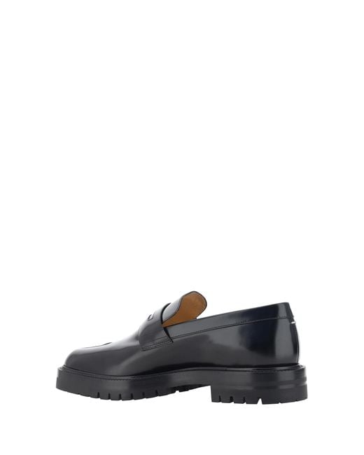Maison Margiela Black Tabi Loafers Calf Leather Bos Taurus for men