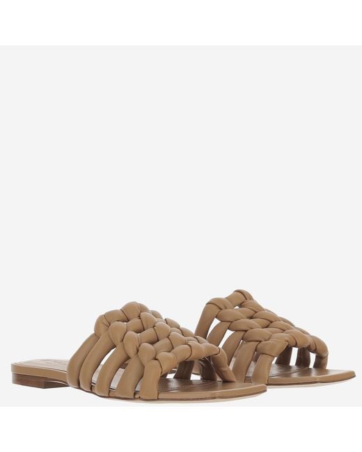 Tod's Brown Woven Leather Sandals Ovine