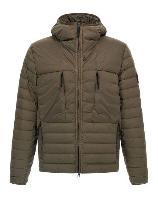 Stone Island 'Seamless Tunnel Nylon Down-Tc' Down Jacket in Green