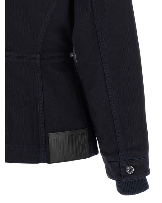 Jean Paul Gaultier Blue The Slit Denim Puffer Jackets