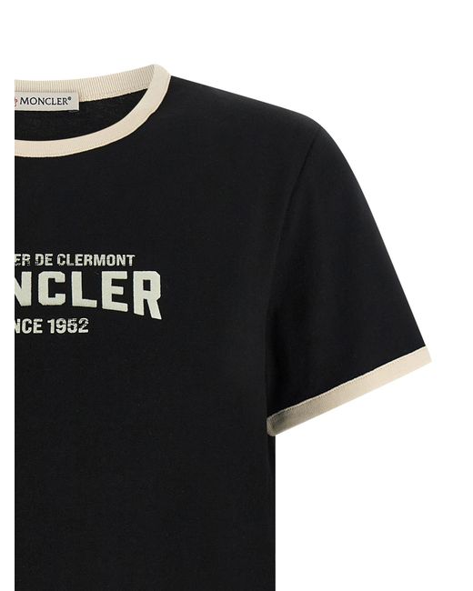 Moncler Black Flocked Logo T-Shirt