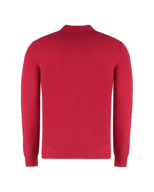Moorer Red Jumper With Zip for men