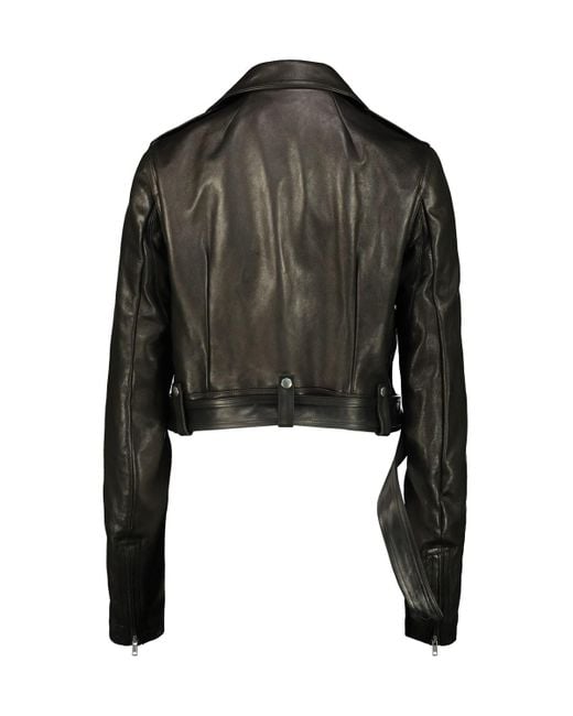 Rick Owens Black Cropped Luke Stoges Leather Jacket Clothing