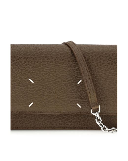 Maison Margiela Brown Grained Leather Wallet Calf Bos Taurus