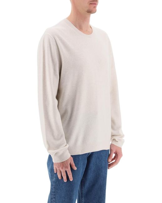 A.P.C. White Matt Loose Fit Wool Sweater for men