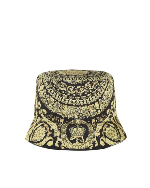 Versace Synthetic Revesible Buckethat in Black, Gold (Green) Lyst