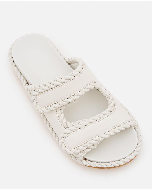 Bottega Veneta White Jack Braided Leather Sandals