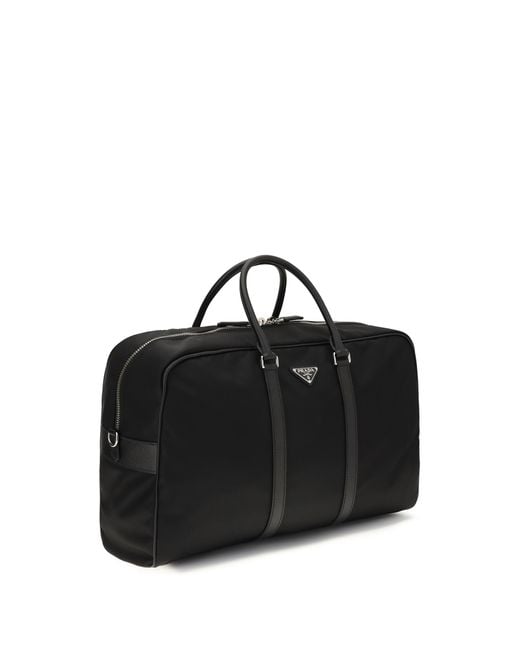 Prada Black Travel Bag Re-Nylon And Saffiano Recycled Polyamide for men