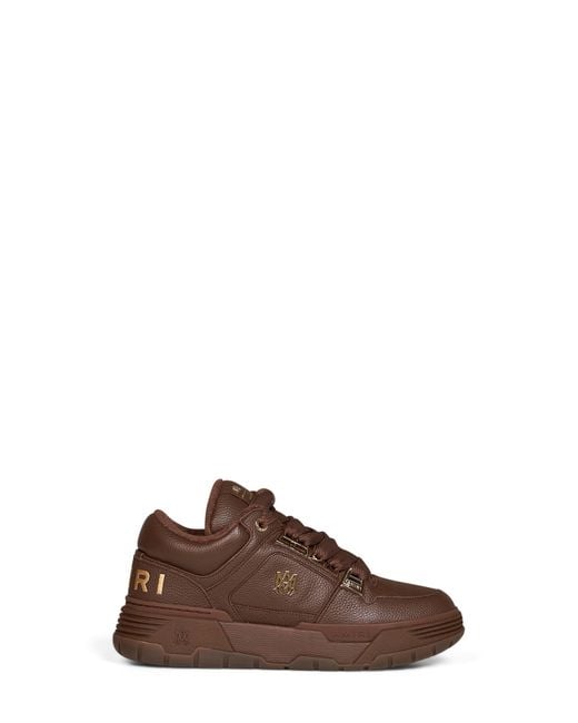 Amiri Brown Leather Chrome Ma-1 Sneakers for men