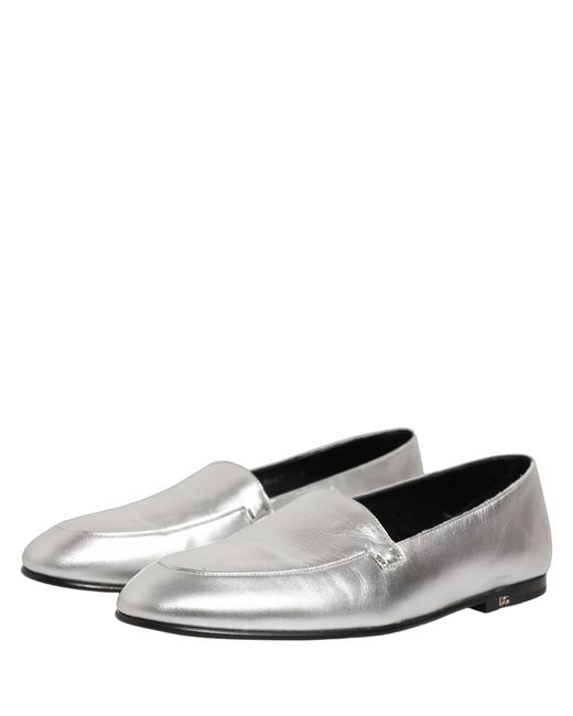 Dolce & Gabbana Black Leather Dg Logo Slip On Loafers Shoes for men
