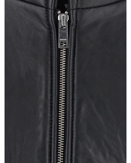 ROTATE BIRGER CHRISTENSEN Black Oversized Leather Jacket Coat