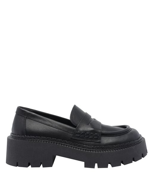 Vic Matié Black Flat Shoes Calf Leather/Rubber Sole
