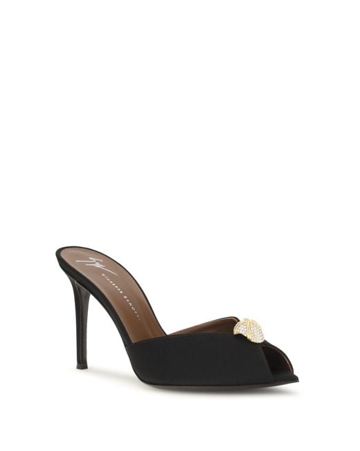 Giuseppe Zanotti Black Intrigo Cocktail Mules Sandals Calf Leather Bos Taurus