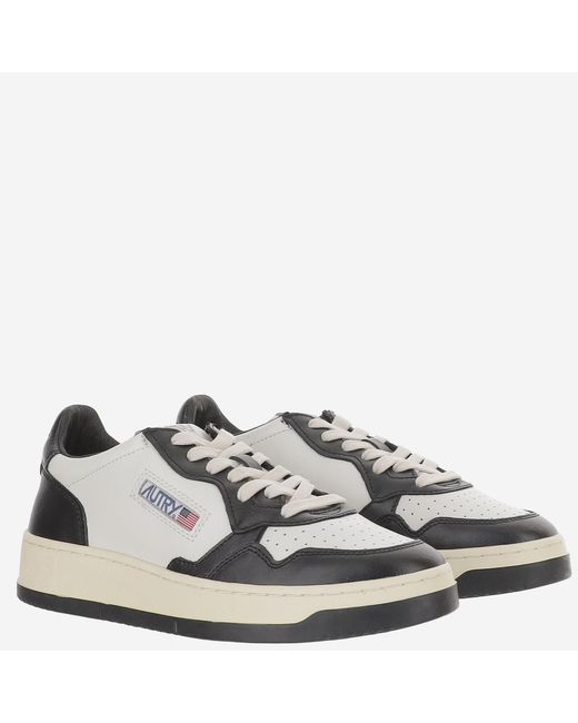 Autry Metallic Sneakers Medalist Colour-Block Leather Trainers