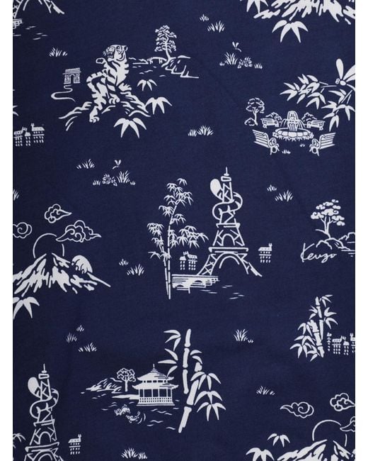 KENZO Blue Crewneck Sweatshirt Cotton Hoods & Sweatshirts for men