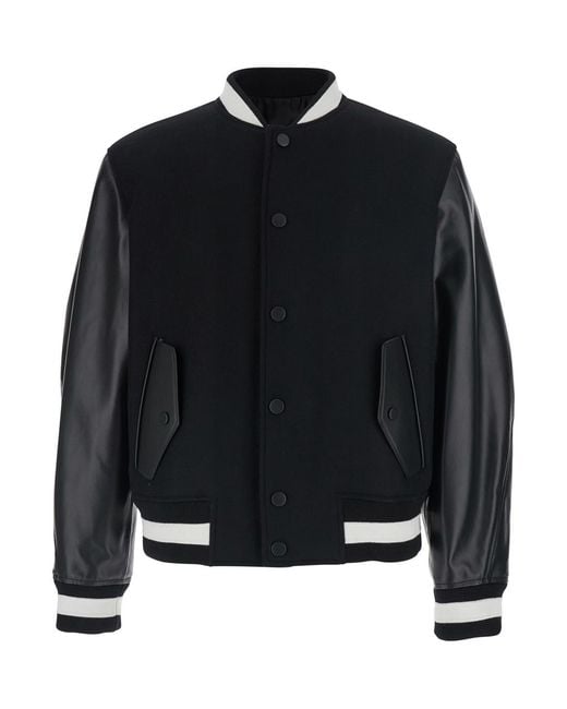 Givenchy Black Jacket With Bi-Color Details And Patch On The Back for men