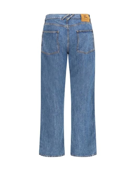 Burberry Blue Straight Leg Jeans Cotton for men