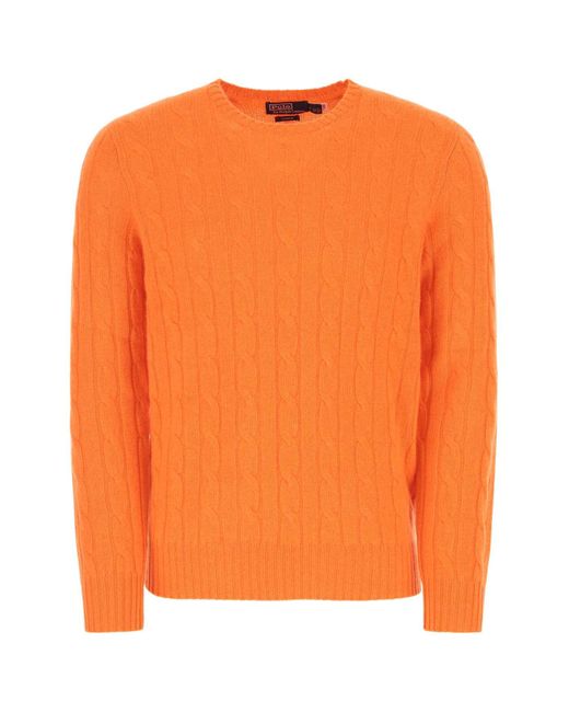 Polo Ralph Lauren Orange Cashmere Sweater for men