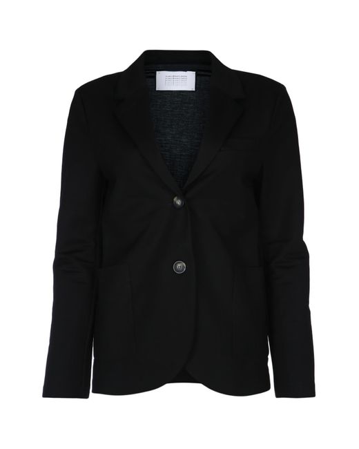 Harris Wharf London Black Stand Up Collar Blazer Rayon