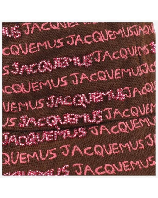 Jacquemus Red Bucket Hat Le Bob Cotton