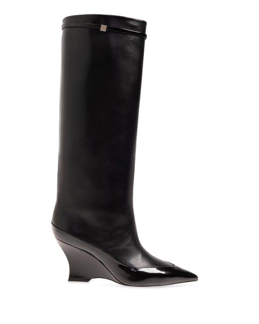 Givenchy Black Raven Leather Knee Boots
