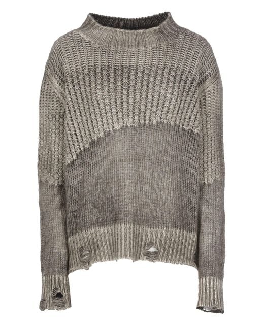 Avant Toi Gray Cashmere And Silk Sweater