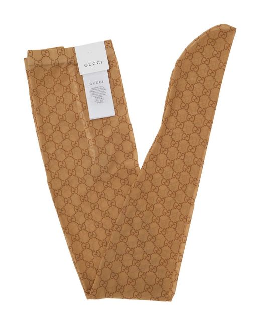 Gucci White Thights With All-Over Gg Motif