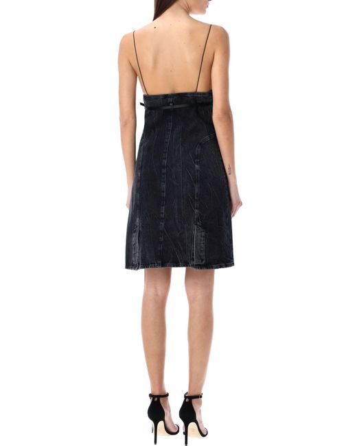 Givenchy Black Voyou Straps Denim Mini Dress