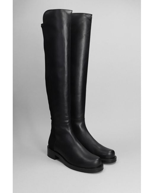 Stuart Weitzman 5050 Bold Boot Boots In Black Leather | Lyst