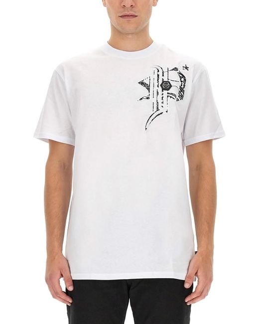 Philipp Plein White T-Shirt With Logo for men