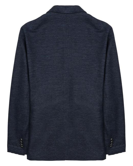 Tagliatore Blue Jacket Montecarlo Linen Cotton for men