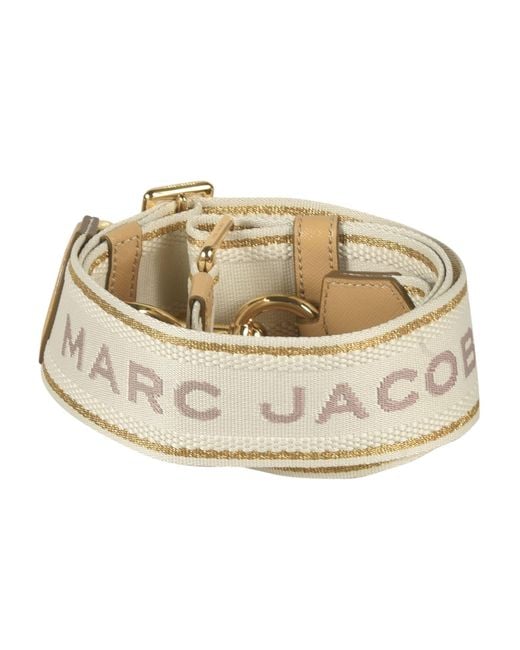 Marc Jacobs Metallic The Thin Outline Logo Webbing Strap