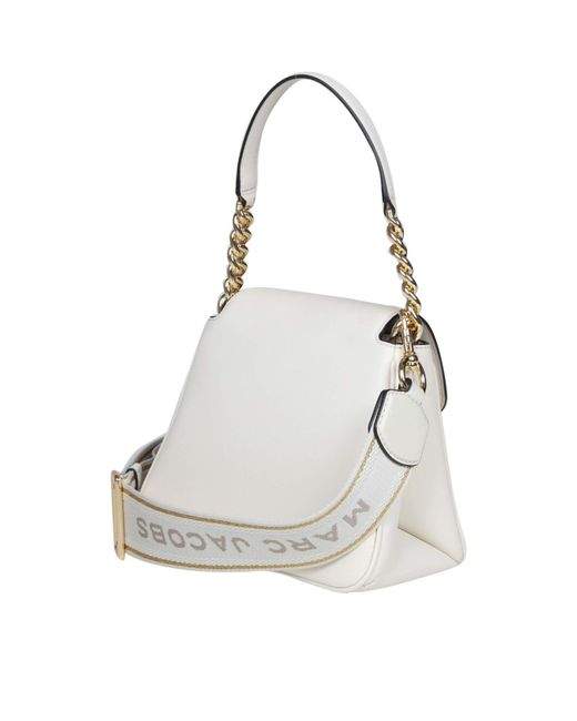 Marc Jacobs White Mini Chain Satchel Leather Bag