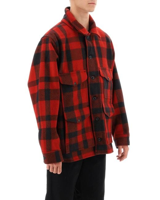Filson Red Mackinaw Wool Cruiser Jacket for men