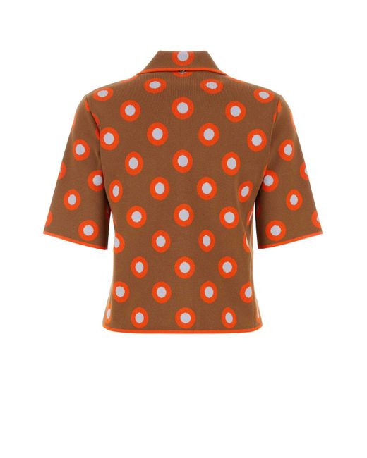 Sportmax Orange Embroidered Viscose Blend Ariete Cardigan