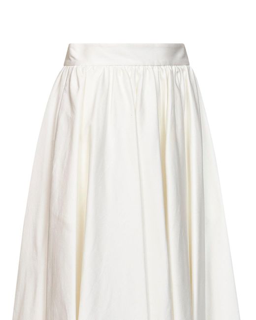 Blanca Vita White Midi Skirt Golia Stretch Poplin Cotton