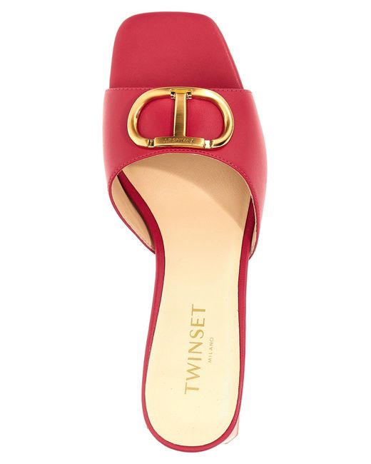 Twin Set Red Logo Sandals