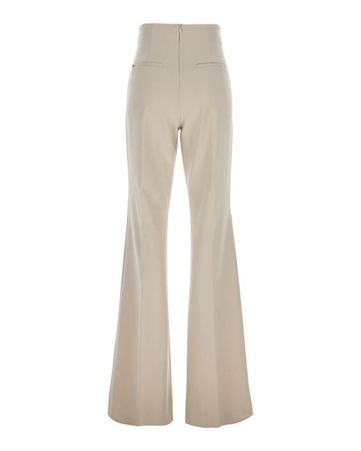 Sportmax Natural Flared Pants Tech Fabric Polyamide Trousers