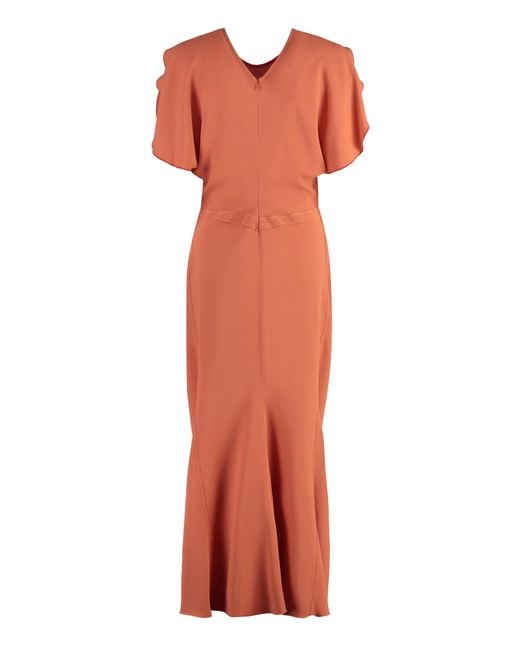 Victoria Beckham Orange Cady Dress