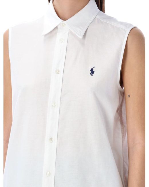 Polo Ralph Lauren White Sleeveless Classic Shirt