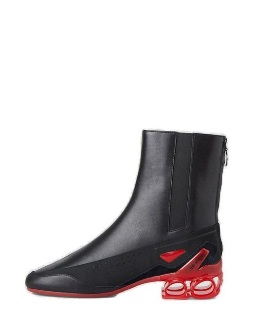 Raf Simons Black Cycloid Perforated Detail Ankle Boots for men